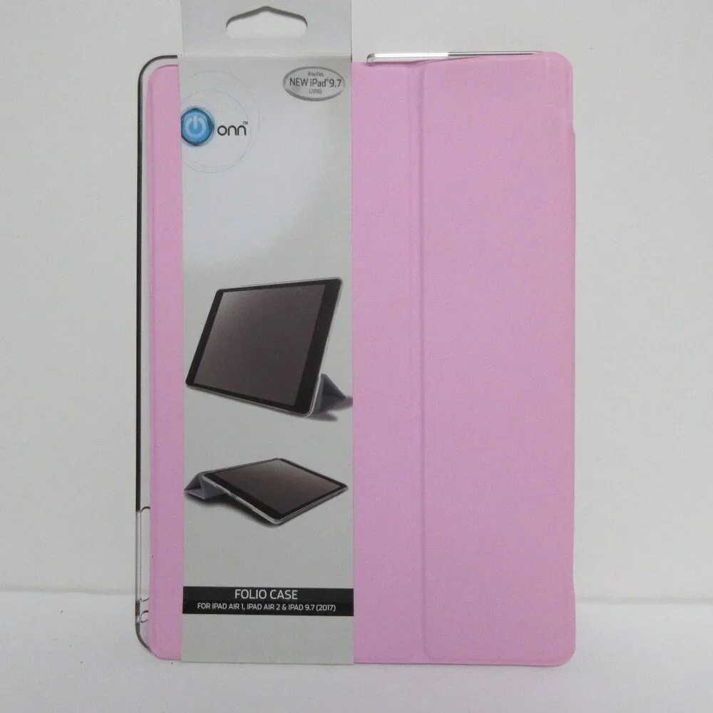 New ONN Folio Case for iPad Air 1, iPad Air 2 & iPad 9.7 - Pink Magnetic Closur